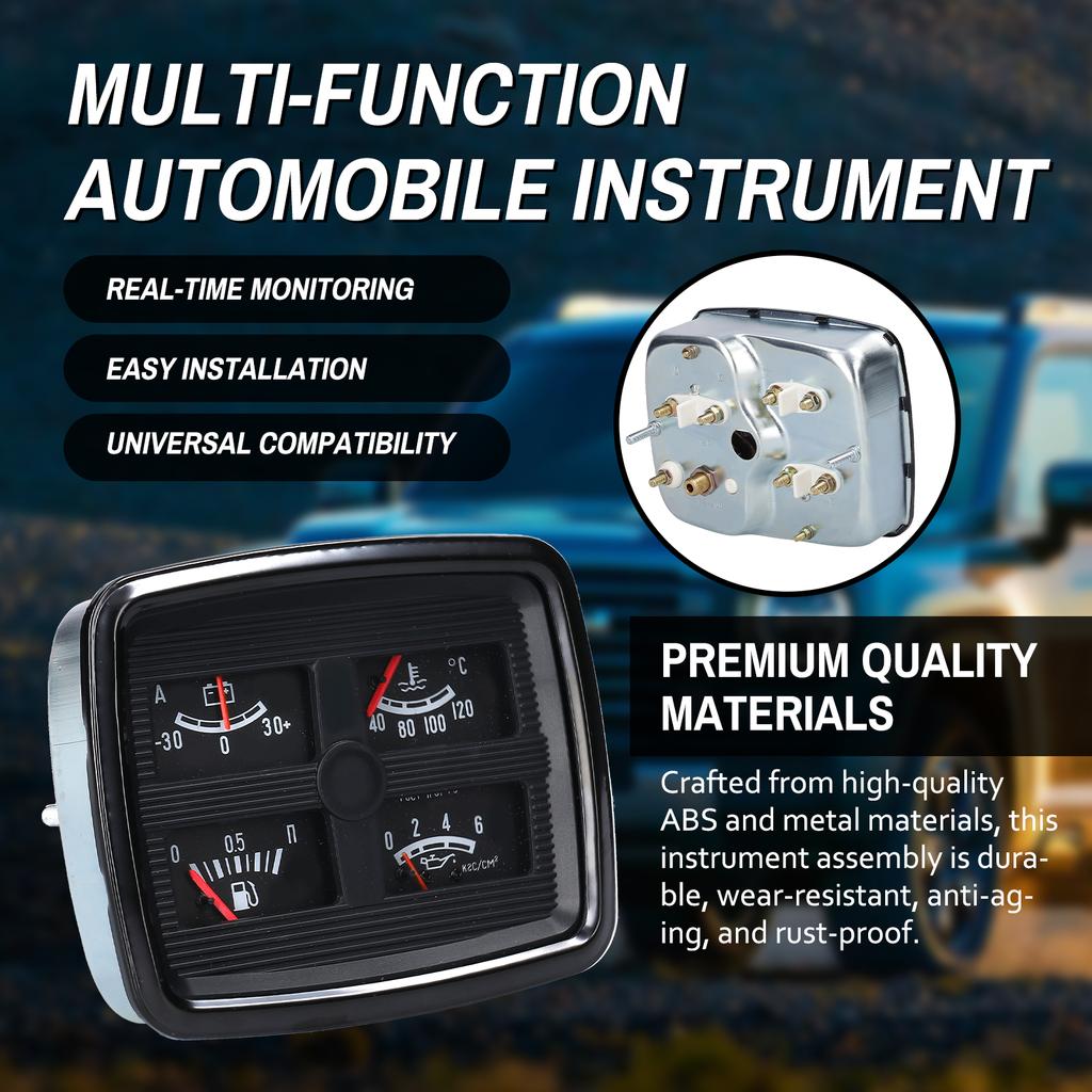 4 в 1 Автомобильный приборный узел Многофункциональный автомобильный указатель уровня топлива Датчик давления масла Вода