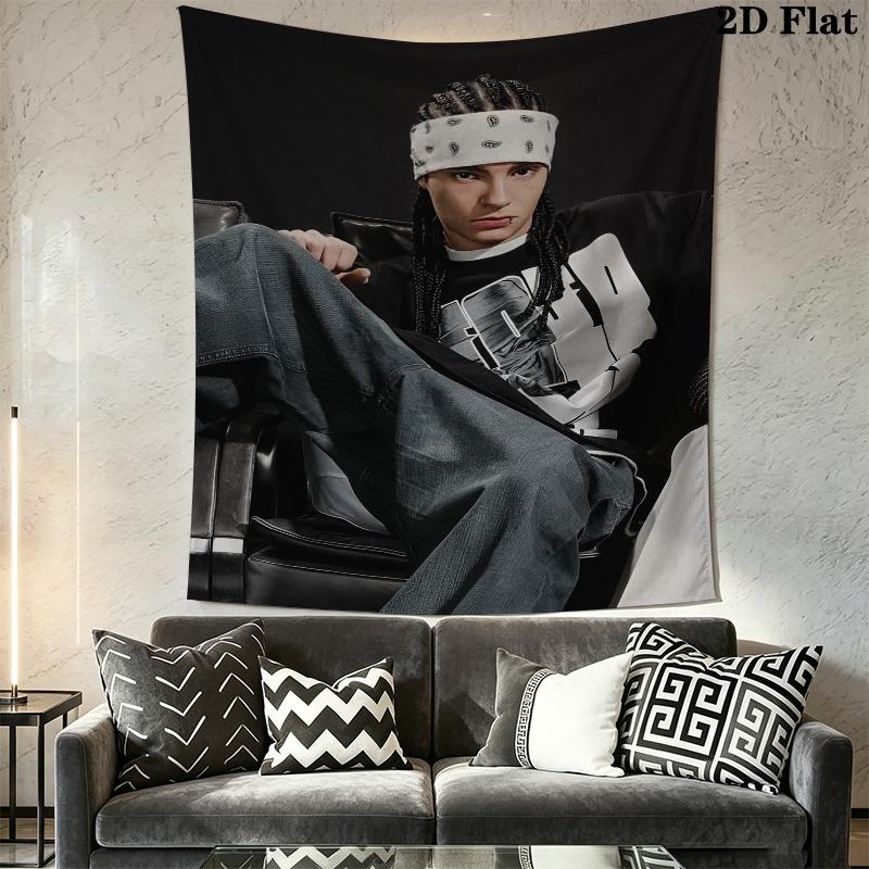 Tom Kaulitz Wall Tapestry Aesthetic Wall Hanging Printed Fabric Blanket Decorative Tapestries for Bedroom Living Room Home Decor