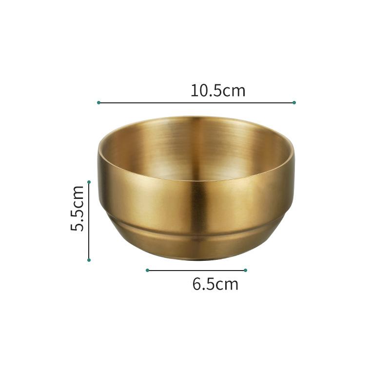 Korean 304 Stainless Steel Rice Bowl with Lid Double-Layer Anti-Scalding Soup Food Serving Bowls Container Kitchen Utensils