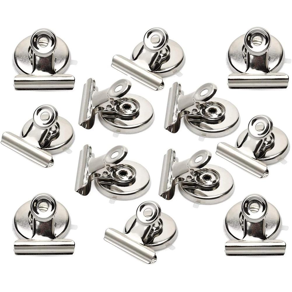 12PCS Stainless Steel Magnet Clips Scratch Free Refrigerator Safety Clip for Kitchen Office Organizing Decorating Fridge