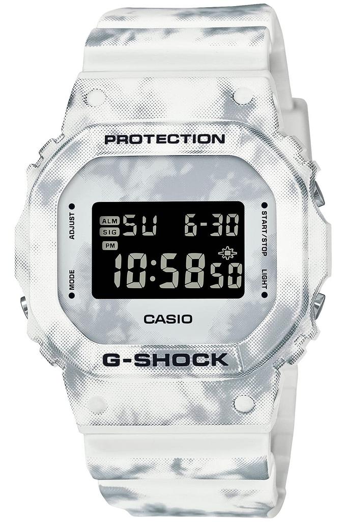 Часы Casio Grunge Снежный Камуфляж Белые G-Shock DW-5600GC-7JF Мужские