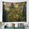 Art Deco Blanket Curtain Home Bedroom Living Room Decor Psychedelic Forest Cabin Pond Wall Tapestry