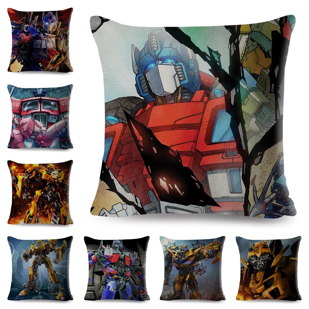 Classic Movie Pillowcase Cushion Cover for Sofa Home Car Decor Cartoon Transformation Polyester Pillow Case xcm