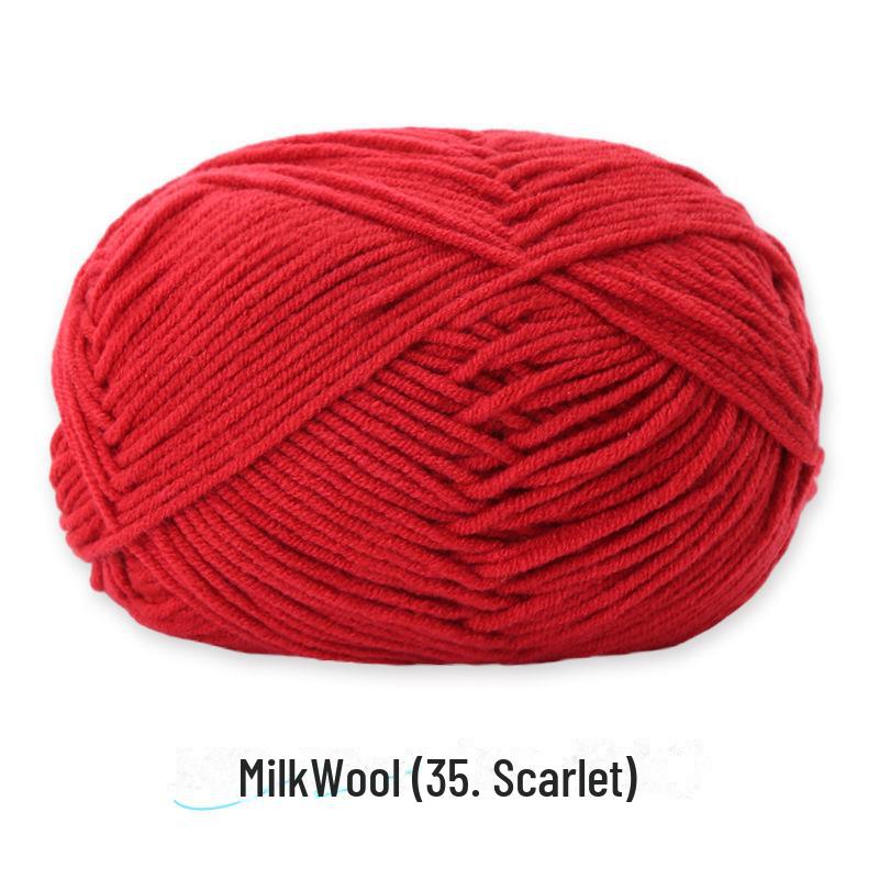 4-Strand Combed Milk Cotton Yarn Ball for DIY Crochet: Doll Making & Baby Sweater/Scarf Kit