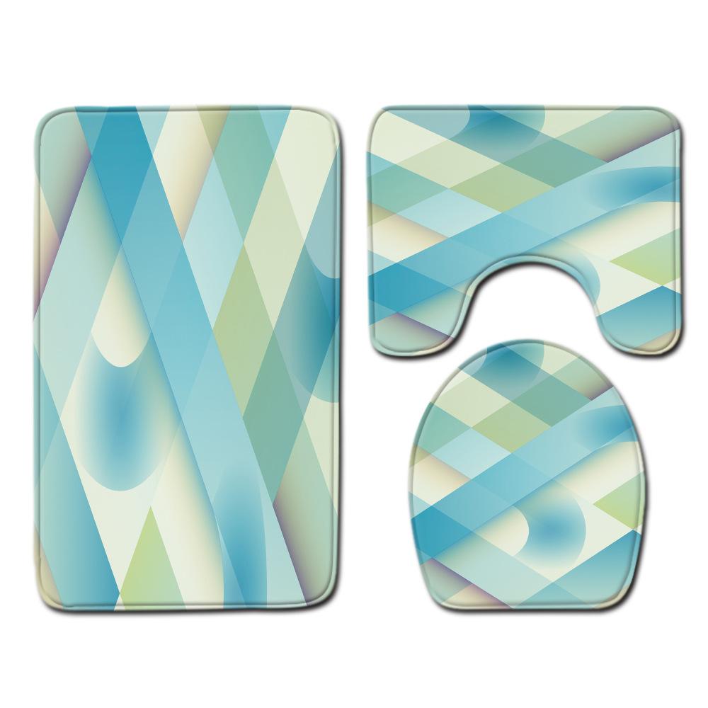 Линия Туалетный Коврик для пола Трехкомпонентный Коврик для ванной 3 предмета Придверный коврик