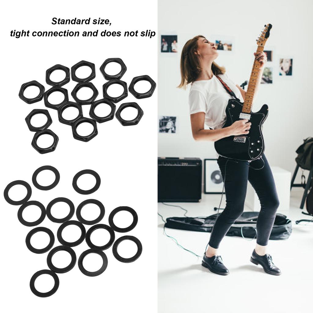 G3Celsius8 Female Thread Nuts Metal Washer Kit Instrument Fasteners for Electric Guitar Bass