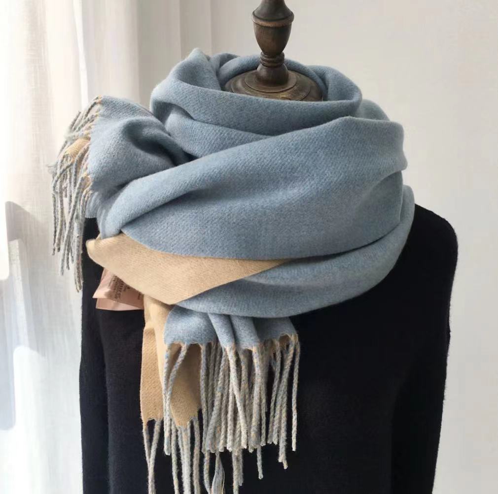 Women's Fashion Winter Scarves High Quality Knitted Scarf Vintage Stripe Pattern Scarves Winter Outdoor Warm Scarves