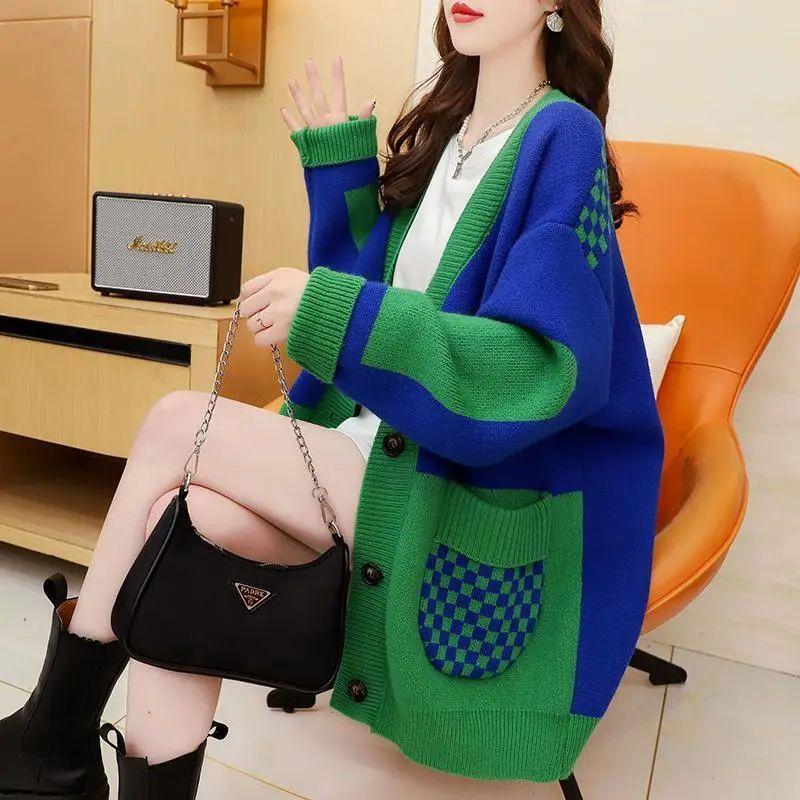 Sweater Sweater Cardigan for Women Spring and Autumn 2022 Design Knitted Length V Neck Casual Sweater