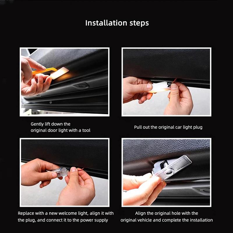 2026 New For Volvo Emblems 2PCS HD Car Door Welcome Lights For Volvo XC90 V90 V60 XC60 V40 S80 S60 S90 C40 XC40 V70 XC70 C30 C70