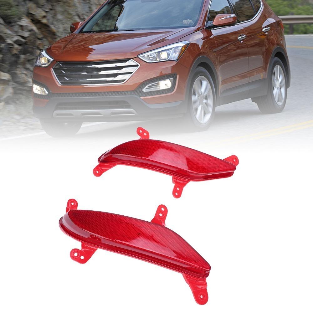 2PCS Red Rear Bumper Reflector Strip Cover for Santa Fe Sport 2013-2016 for Santa Fe Sport 2013-2016