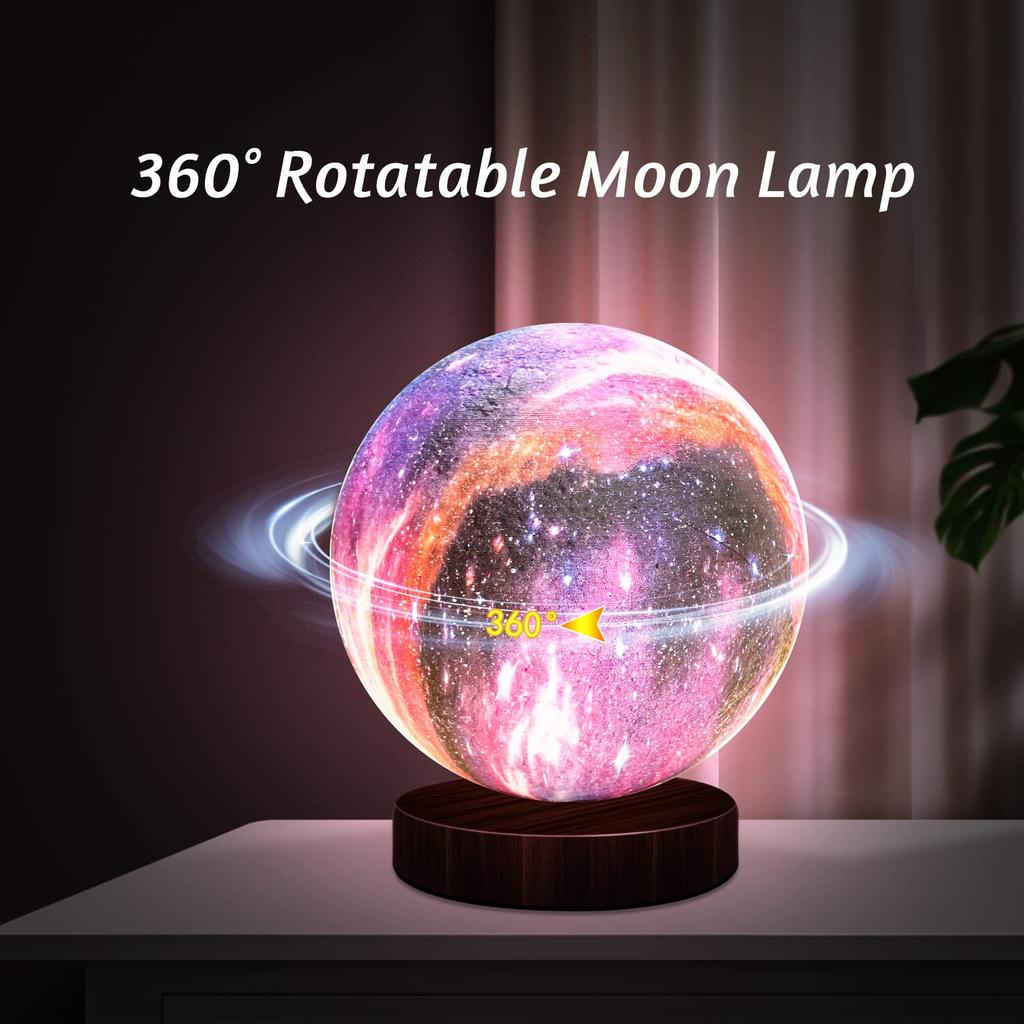Tekstap Moon Lamp with Remote Control and Touch Control 16 Colors Dimmable Rotatable Moonlight 3D 360° 360° (Star Shape)