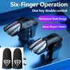 2Pcs 6 Finger Gaming Trigger for PUBG Game Mobile Phone Gamepad Mobile Gamepad Trigger Joystick for iPhone Android Smart Phone