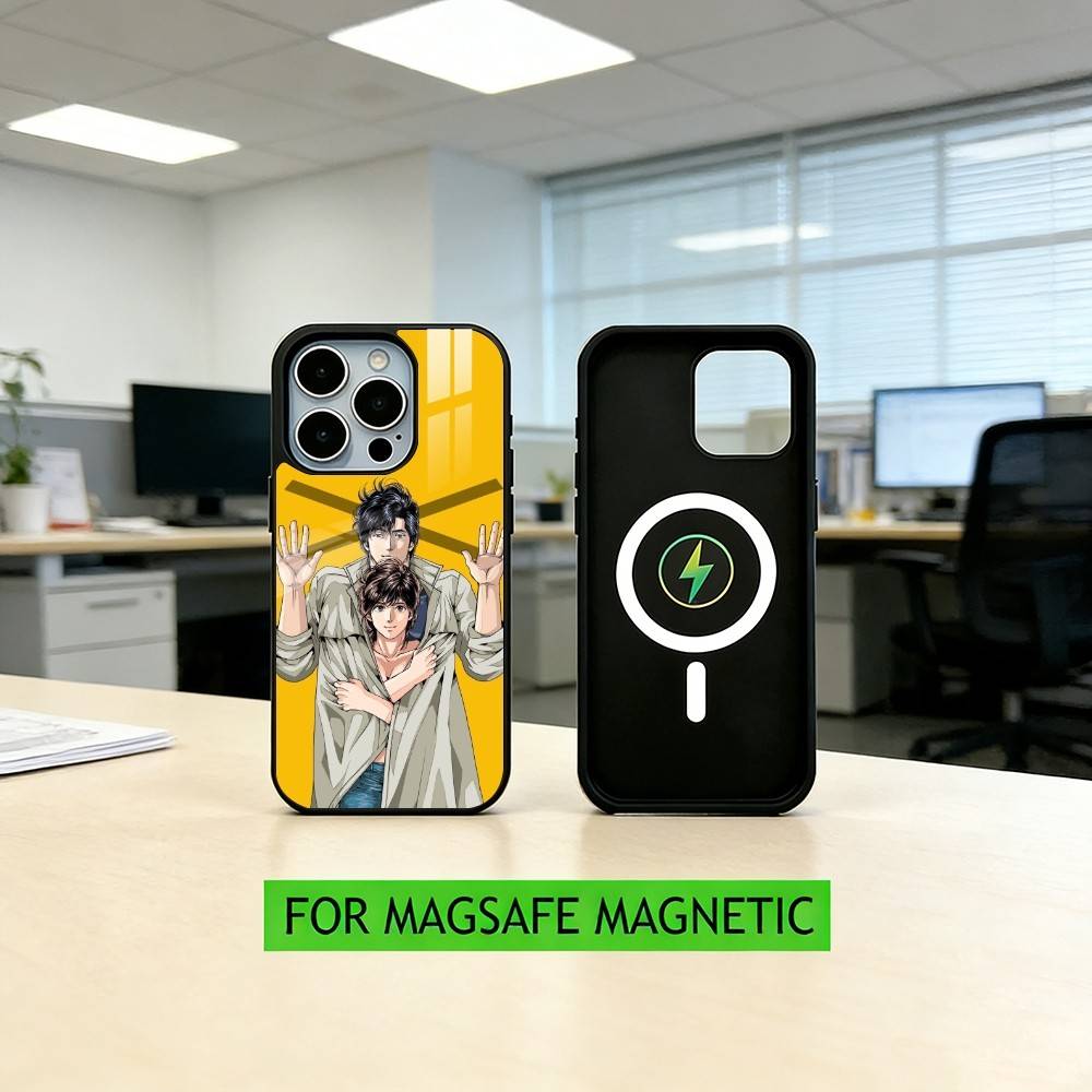 R-Retro City Hunter Comic Phone Case For iPhone17,16,15,14,13,12,11 Plus,Pro Magnetic with Magsafe Wireless Charging