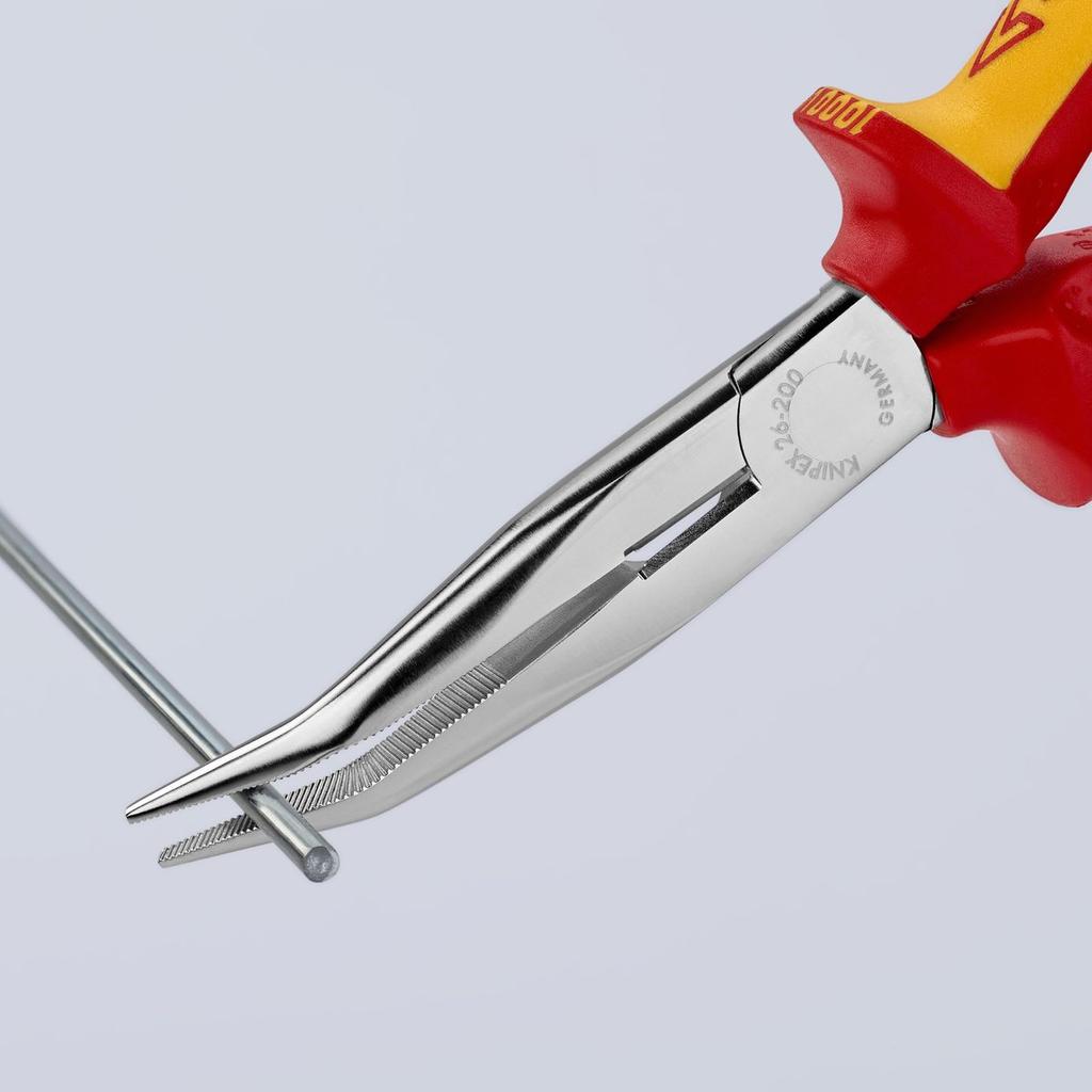 KNIPEX 200 мм 1000 В Изолированные изогнутые тонкогубцы с резаком - Профессиональный хромированный ванадиевая сталь Промышленный ручной инструмент