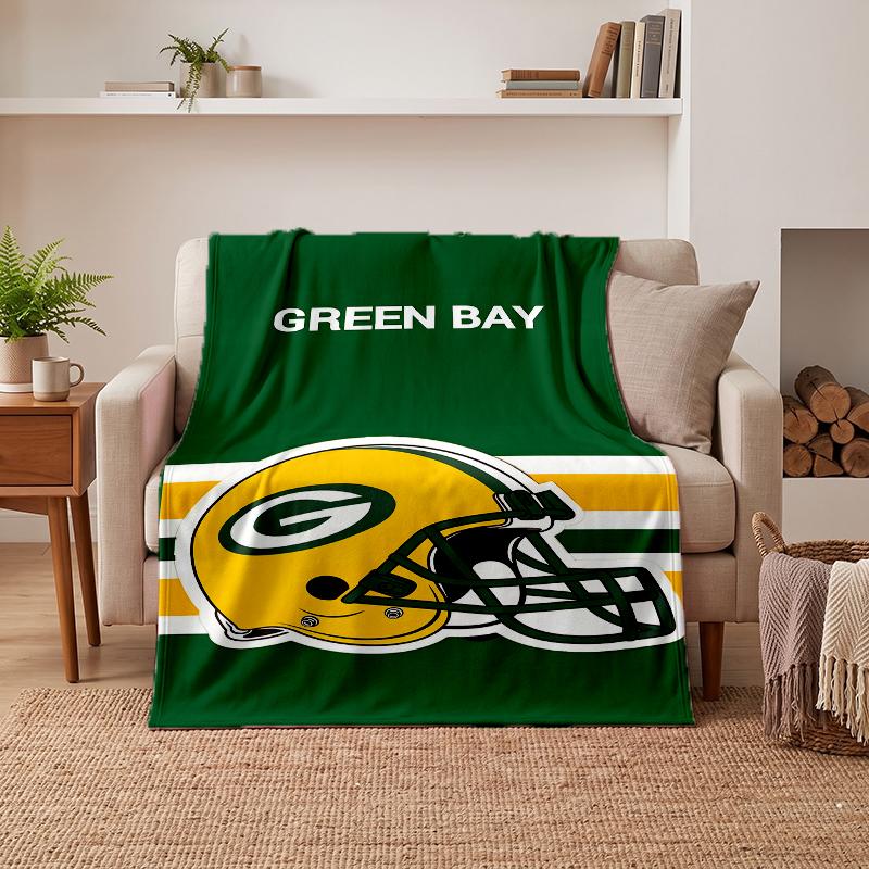 Green Bay Packers Soft Warm Flannel Blankets Comfortable Blanket for Home Decoration Gifting