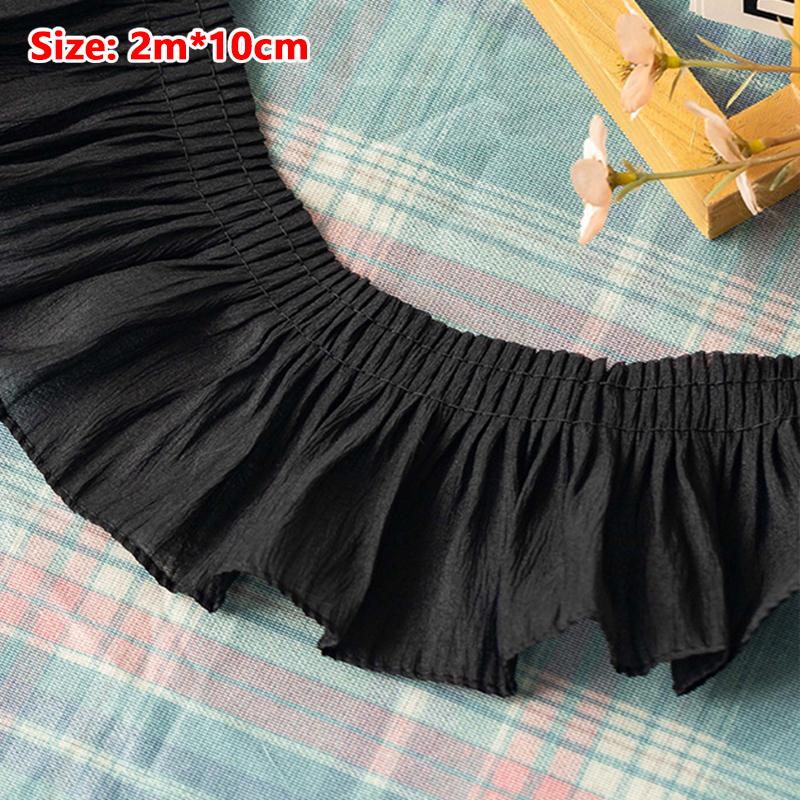 2М Шифоновая Плиссированная Кружевная Ткань Бахрома 9/10/12СМ Лента Отделка Для Шитья Рукоделия Аксессуары Юбки Одежда DIY Поделки