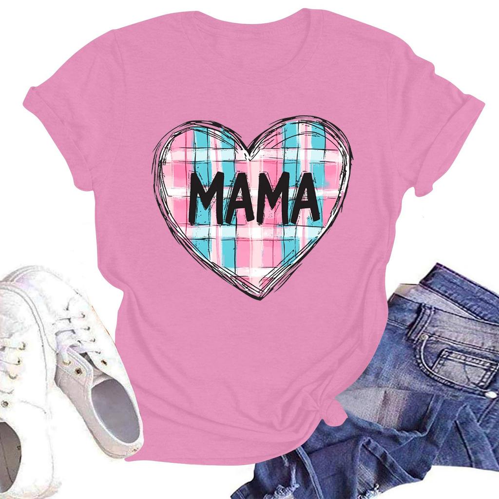 Женская повседневная футболка с круглым вырезом и короткими рукавами с принтом