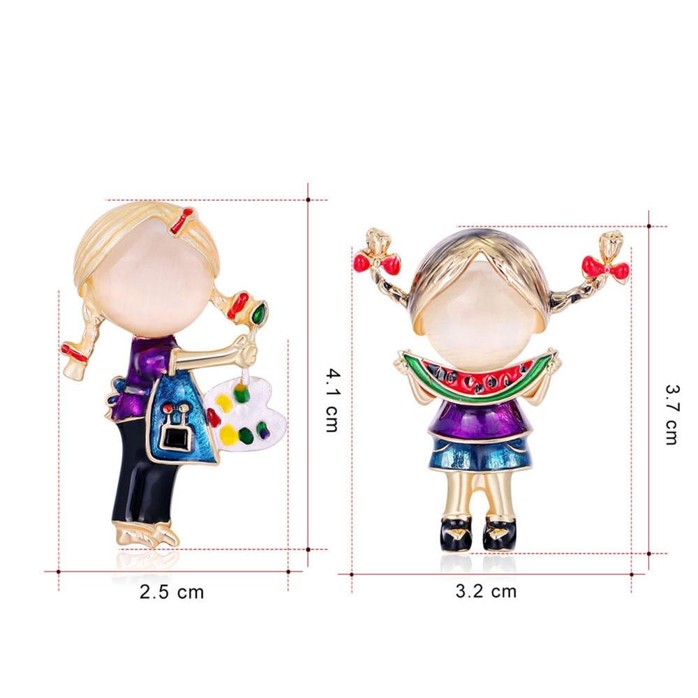 Funny Painting Girl Watermelon Girl Fashion Jewelry Collar Accessories Brooch Pin Suit Scarf Clip