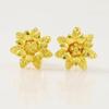 Fashion 24K Gold Plated Earrings Flower Stud Earrings Women's Wedding Glamour Jewelry Gifts JE004