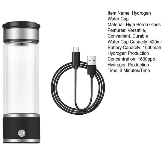 1 комплект, 420 мл, чашка для водородной воды, портативный генератор водородной воды, ионизатор здоровой воды для домашнего офиса