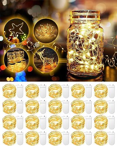 Copper-wire LED mini string lights with flashing beads—perfect for wedding decor Christmas ornaments and tabletop accents. yellow 20PCS