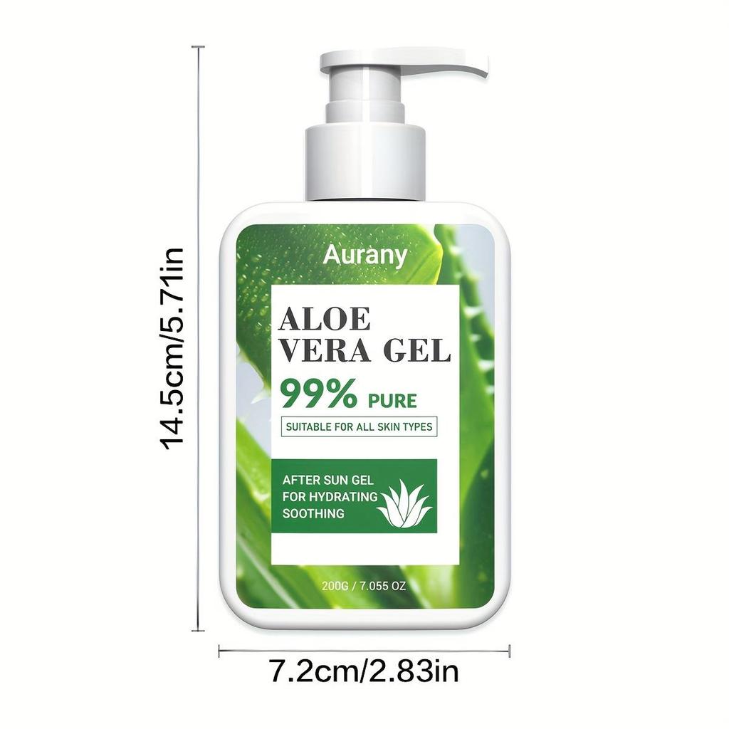 Aloe Vera Gel, Moisturizing Cream, High Purity Aloe, Soothing, Calming, Cooling, After Sun Repair, For Family Use-200g
