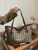 Korean Style Plaid Tote Bag - Classic Versatile Large Capacity Shoulder Bag