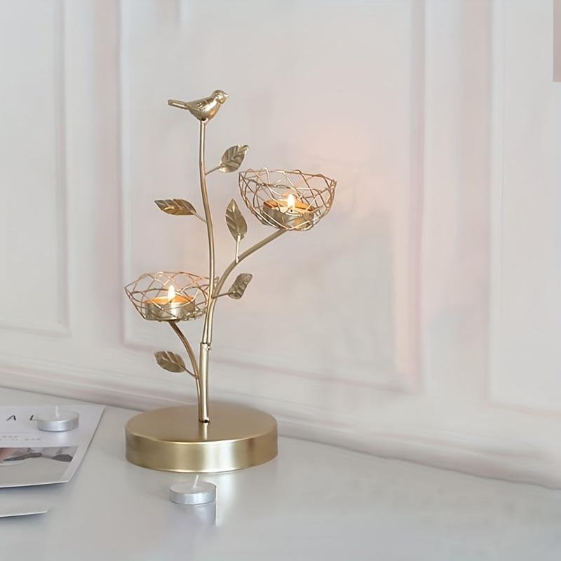 Одиночный железный рождественский подсвечник - Отличный западный подсвечник для романтических ужинов, маленькое, но очаровательное украшение для стола.