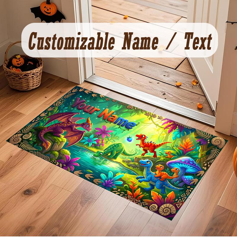 Fantasy Magic Theme Soft Crystal Velvet Rug Custom Name & Text Print Non Slip Floor Rug for Bedroom Living Room