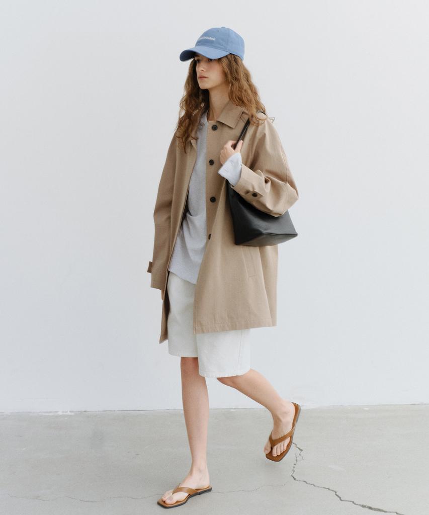 URAGO Hidden Button Half Trench Coat