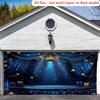 2D Flat Printing Party Banner, Featuring Blue Crowns and Night Stars. It Is Highly Suitable As a Background for a Garage Party.