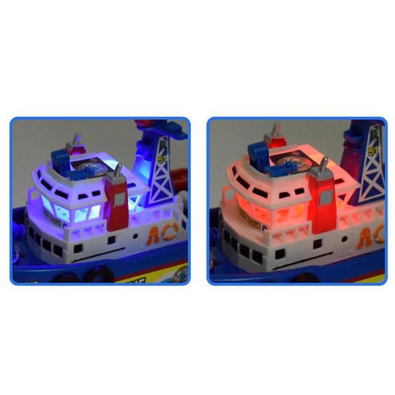 Детская пожарная лодка с музыкой, креативная электрическая лодка-распылитель на батарейках, игрушка, подарки на день рождения