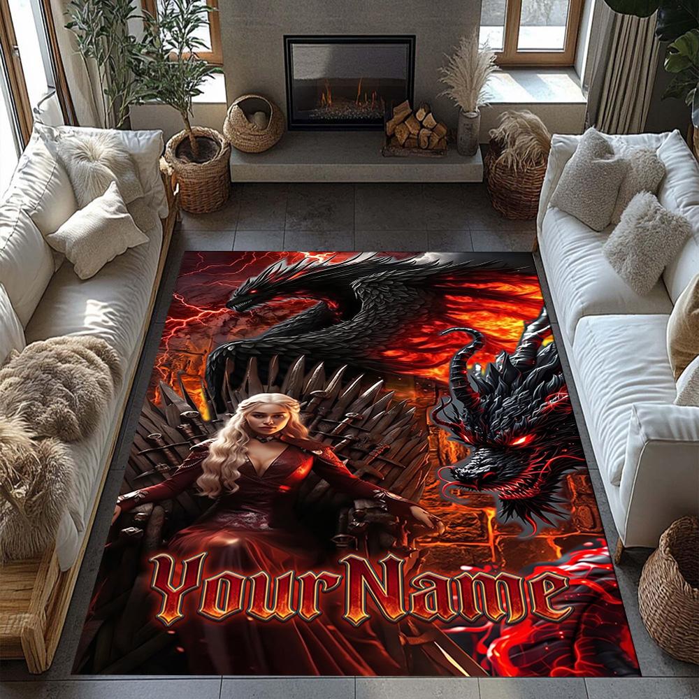 Gothic Illustrations Customized Name Area Rug Perfect for Decorate room Dormitory Entryway Hallway Antislip Carpet Decorate Offices