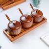 Прочная Винтажная Деревянная Банка для Специй с Герметичной Крышкой, Контейнер для Хранения Приправ с Гладкой Поверхностью для Домашнего Использования и Столовых