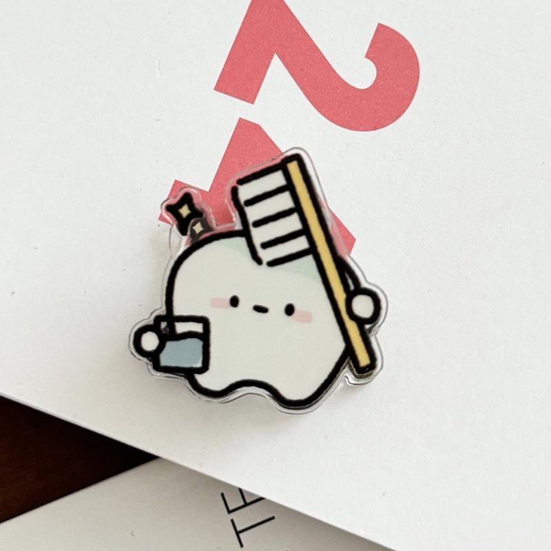 9Pcs Portable Cute Cartoon Sealing Clips Durable PP Snack Bag Clips Note Clip for Student Travel Office Home Use