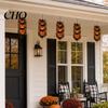 Stained Glass Style Pumpkin Decor Triple Jack-O'-Lantern Acrylic Hanging Ornament, Vine Fall Wall Decor, Elegant Holiday Window Displays Halloween