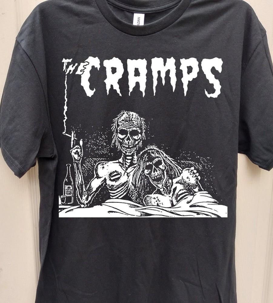 The Cramps Черная Хлопковая Футболка с Коротким Рукавом Унисекс S-5XL Мужская Женская VN0945 Унисекс Футболка
