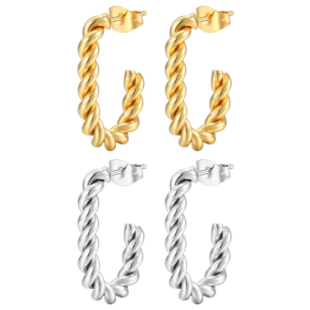 Серьги-гвоздики, серьги в стиле ретро Twist, серьги классического дизайна Light, женский стиль Spot