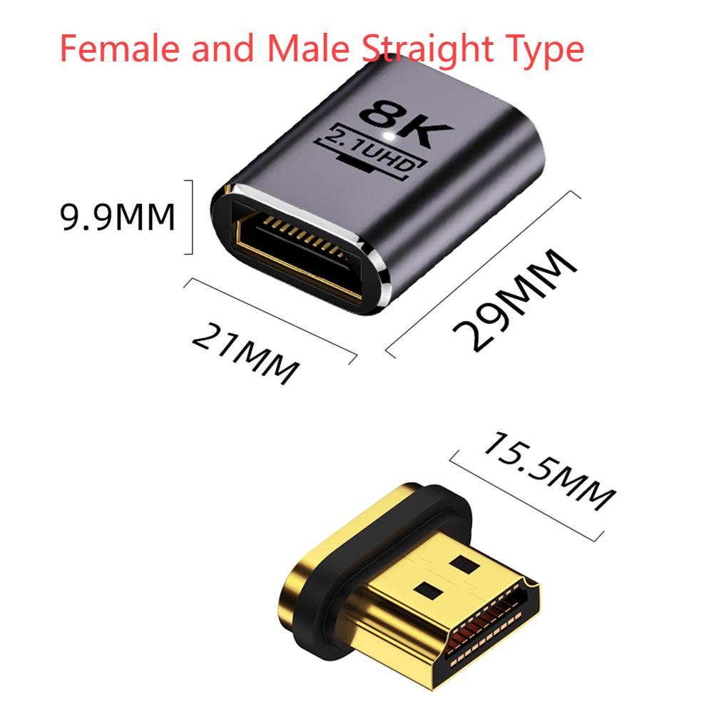Совместимый с HDMI 2.1 магнитный адаптер «папа-мама» 19-контактный для ТВ-приставки PS5 USB-концентратор высокоскоростной 8K/60 Гц 4K/120 Гц 48 Гбит/с eARC кабель