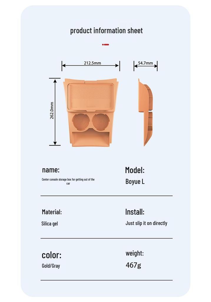 Geely Boyue L Center Console Glasses Storage Organizer