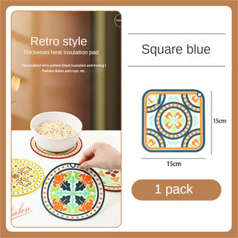 Натуральная пробка Круглый коврик для чашки Подставки для напитков Теплоизоляция Узорчатый коврик для держателя горшка Для журнального столика Настольные кухонные принадлежности