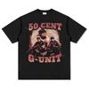 Графическая футболка 50 Cent GUnit Унисекс Оверсайз Плотный Хлопок Классический Хип-Хоп Уличная Одежда Свободный Крой Короткий Рукав