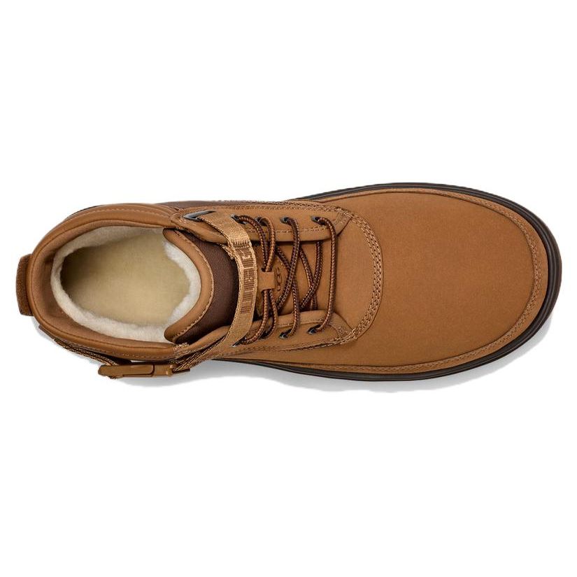 UGG Highland Utility Strap Suede Round Toe Lace-Up High-Top Sneakers Men Sneakers Dark-Brown 1143985-CHE