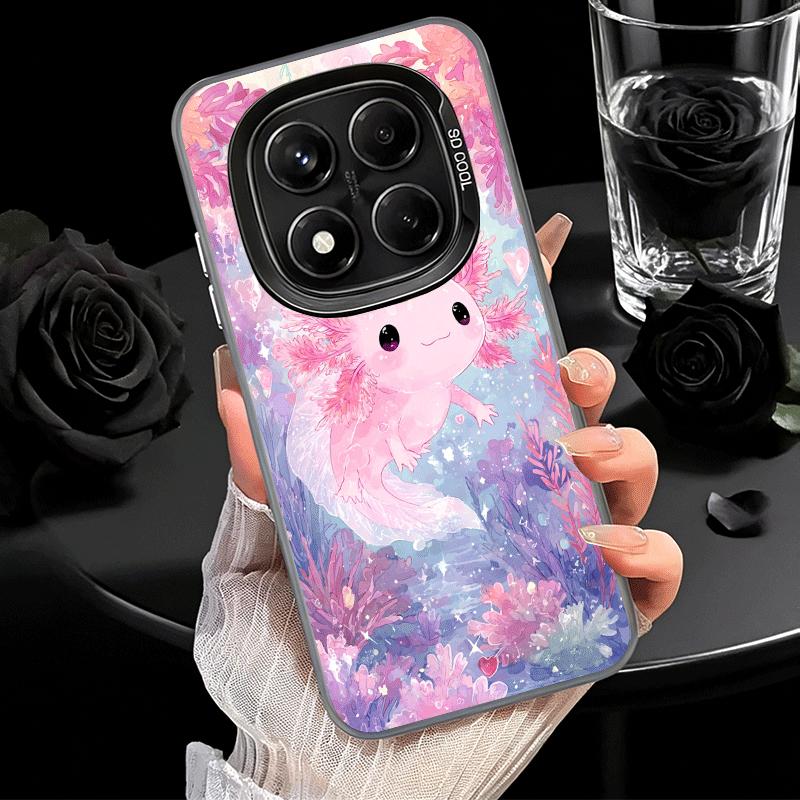 Мультяшный милый мягкий чехол для телефона с аксолотлем для Samsung Galaxy S24 S25 FE S26 Edge S23 Ultra S22 Plus S21 + Ударопрочная задняя крышка