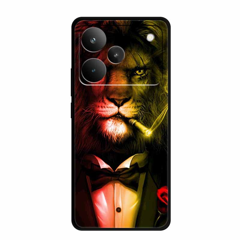 Чехол для Realme P4 Pro 5G P4Pro Мягкий ТПУ Силиконовая Задняя Крышка Для Realme P4 Pro Животные 6.8" Расписанный Волк Лев Чехол-Мешок
