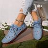 Large Size Foreign Trade 2025 Spring New Single Shoes Women's Shoes Casual Shoes Fashionable Versatile Flat-bottomed Hole Shoes Breathable