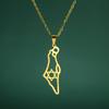 Lemegeton Ажурный Кулон-Карта Hexagram Israel из Нержавеющей Стали Ожерелье Мужское и Женское Ювелирный Подарок