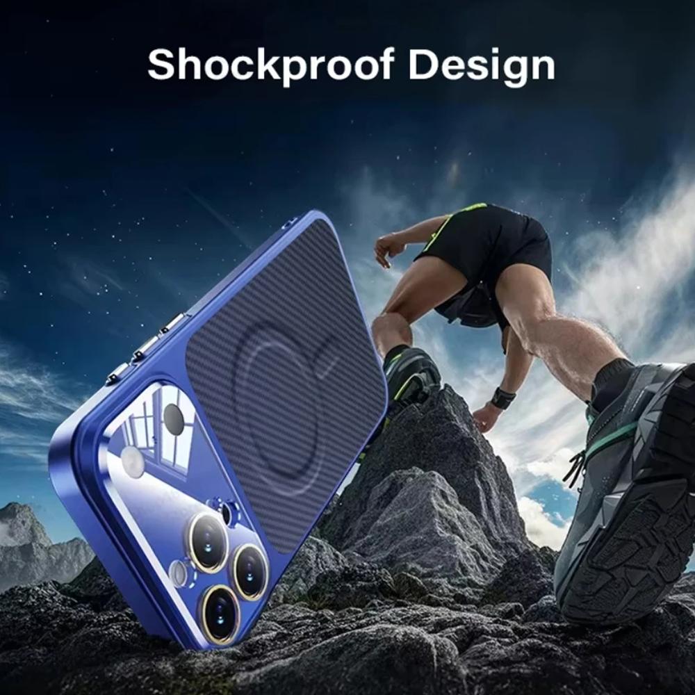 Роскошный кожаный чехол из углеродного волокна для iPhone 17 16 15 14 13 Pro Max для беспроводной магнитной зарядки Magsafe, противоударный чехол для телефона