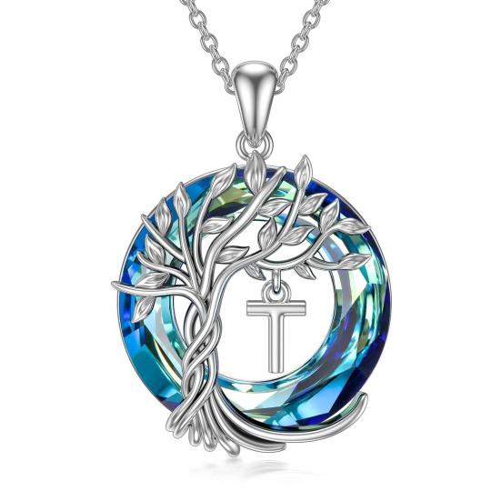 Female Necklace Electroplating High Gloss Wear-resistant Chic A-Z Pendant Tree of Life Women Necklace for Vacation