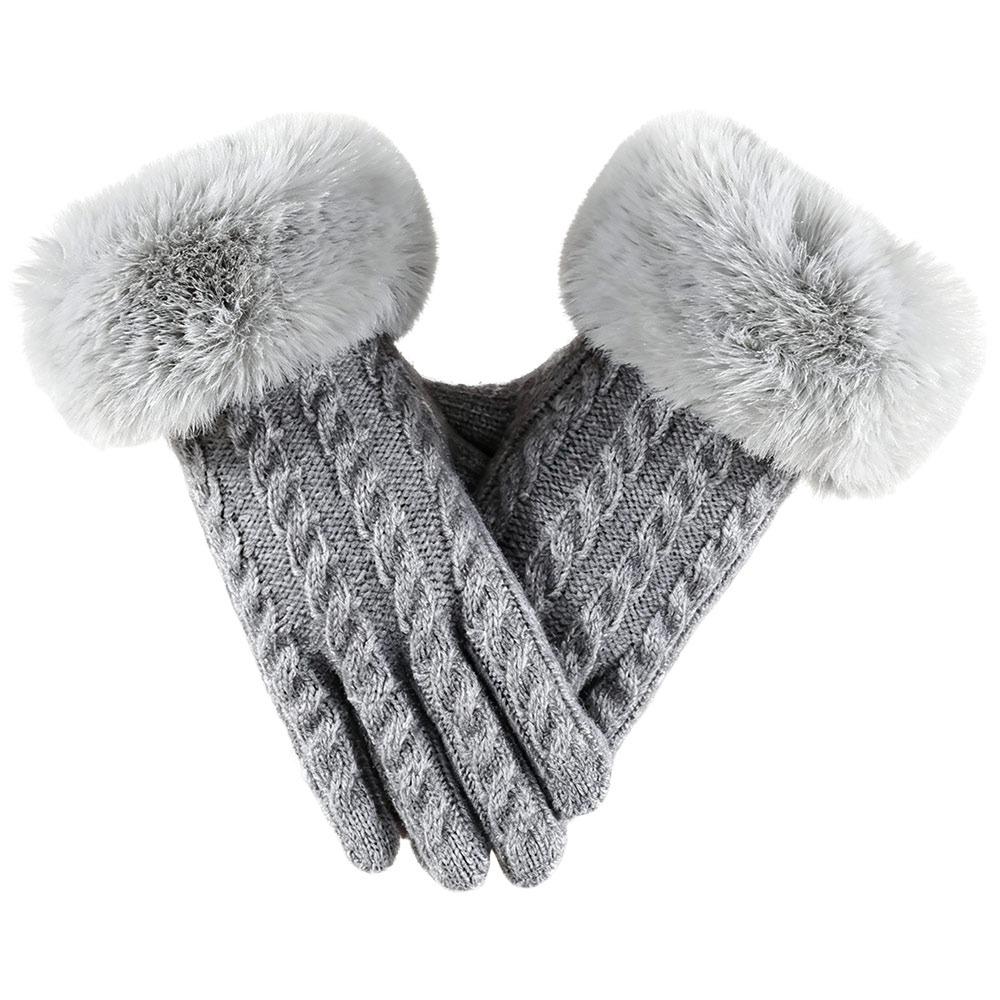 Windproof Knitted Gloves Warm Outdoor Sports Gloves Fashion Cycling Gloves  for Women